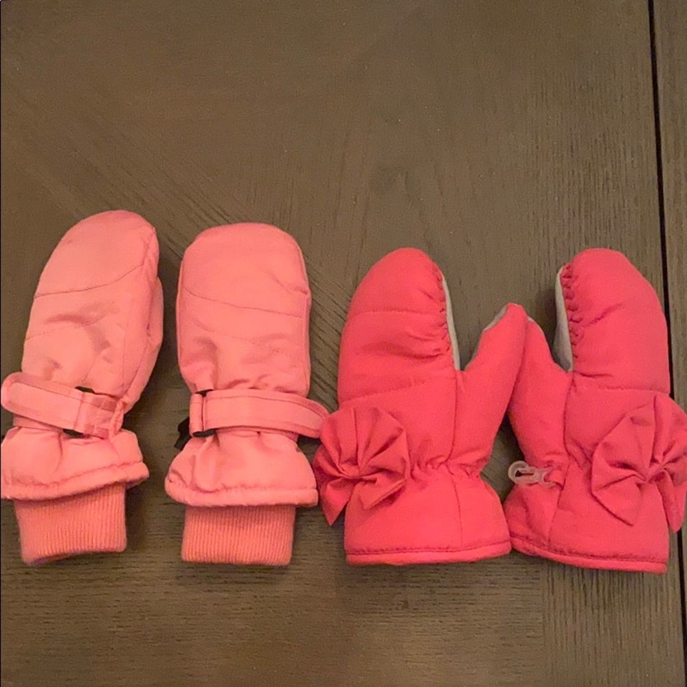 2 Pair Fleece lined Toddler gloves